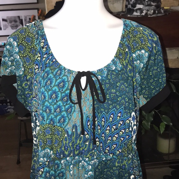Apt. 9 Dresses & Skirts - Blue & green short sleeve dress